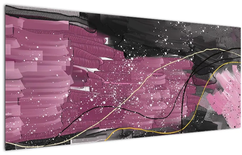 Tablou - Abstracție roz-roșu (120x50 cm)