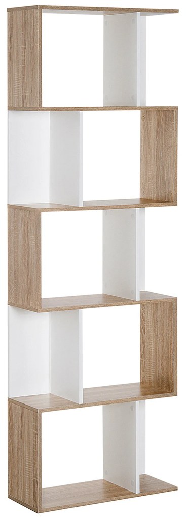HOMCOM Bibliotecă de Perete Modernă cu 5 Rafturi, Design Vertical din Lemn, 60x24x184.5 cm, Alb | Aosom România