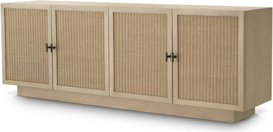 Comoda Design LUX, Lemn, Rattan, Borchard stejar albit