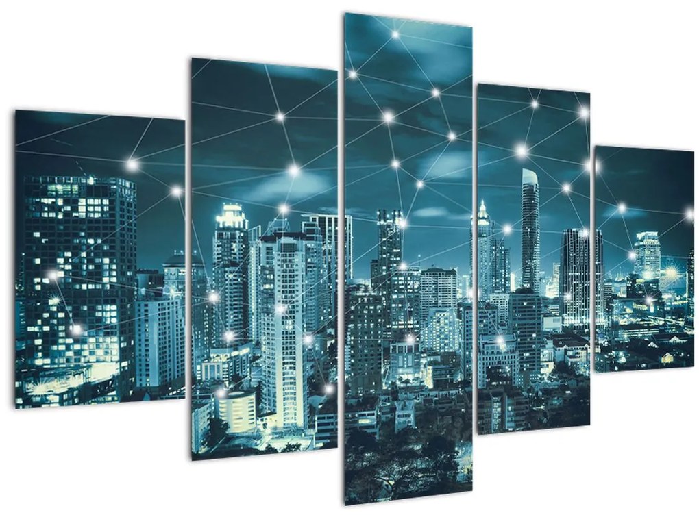 Tablou - Metropolă stălucitoare (150x105 cm)