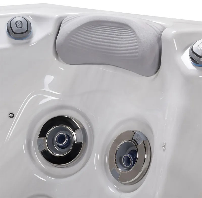 Minipiscina 5 persoane 218 218 cm alba cu hidromasaj, acril, Wellis, Palermo CityLife Deluxe