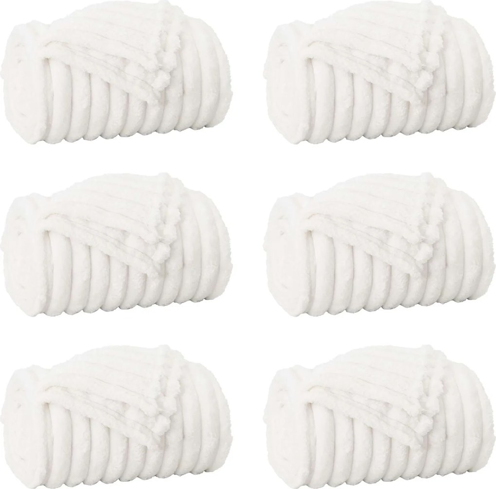 vidaXL Pături de aruncat 6 pcs Alb 240 x 220 cm Molton