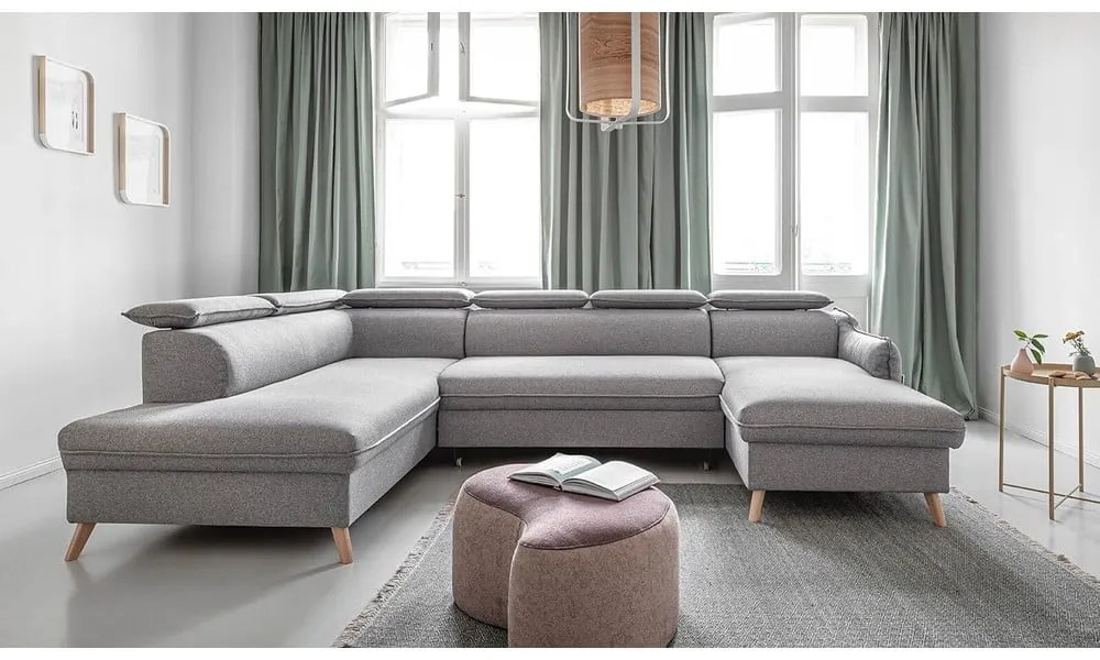 Colțar gri deschis extensibil (cu colț pe partea stângă ) Sweet Harmony – Miuform