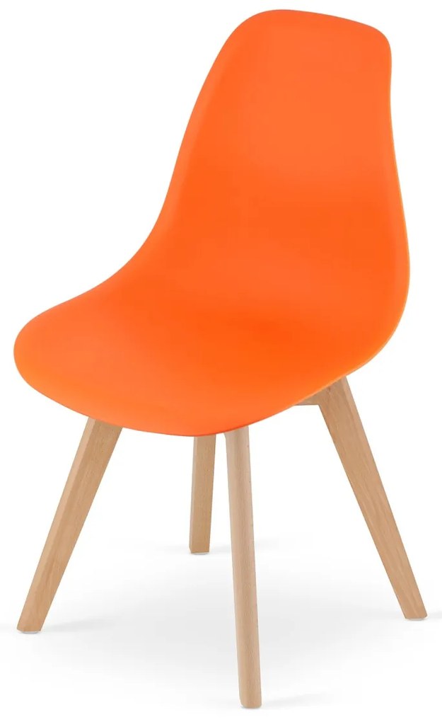 Scaun portocaliu KITO cu picioare din lemn de fag