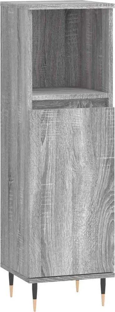 vidaXL Dulap de baie, gri sonoma, 30x30x100 cm, lemn prelucrat