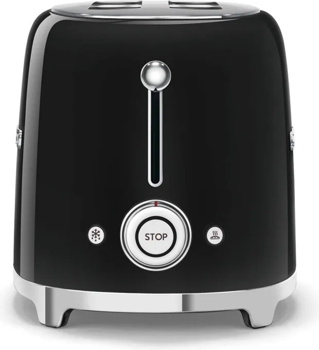 Prajitor de paine SMEG 50's Style TSF01BLEU, 950 W, 2 felii, 6 trepte, Tava pentru firimituri, Cablu integrat, Otel inoxidabil, Negru