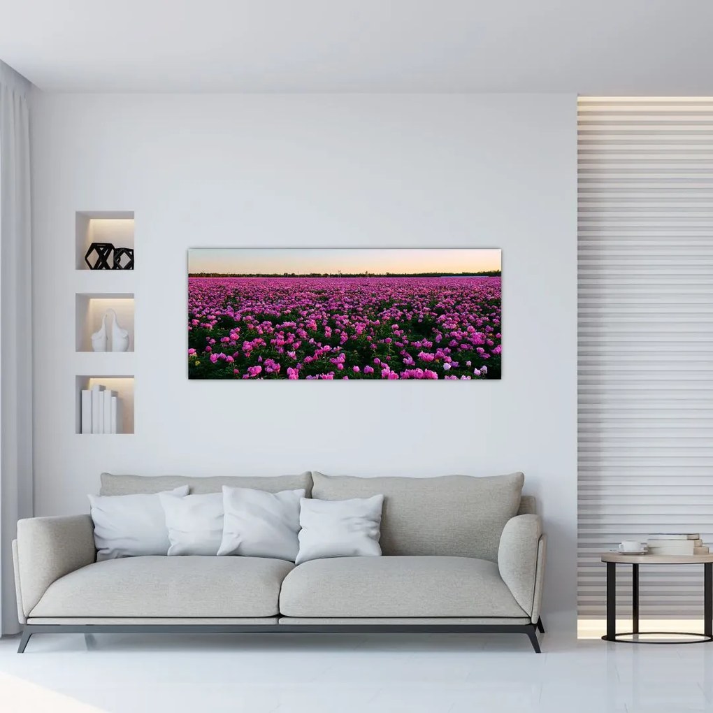 Tablou - Pajiștea cu lalele violet (120x50 cm)