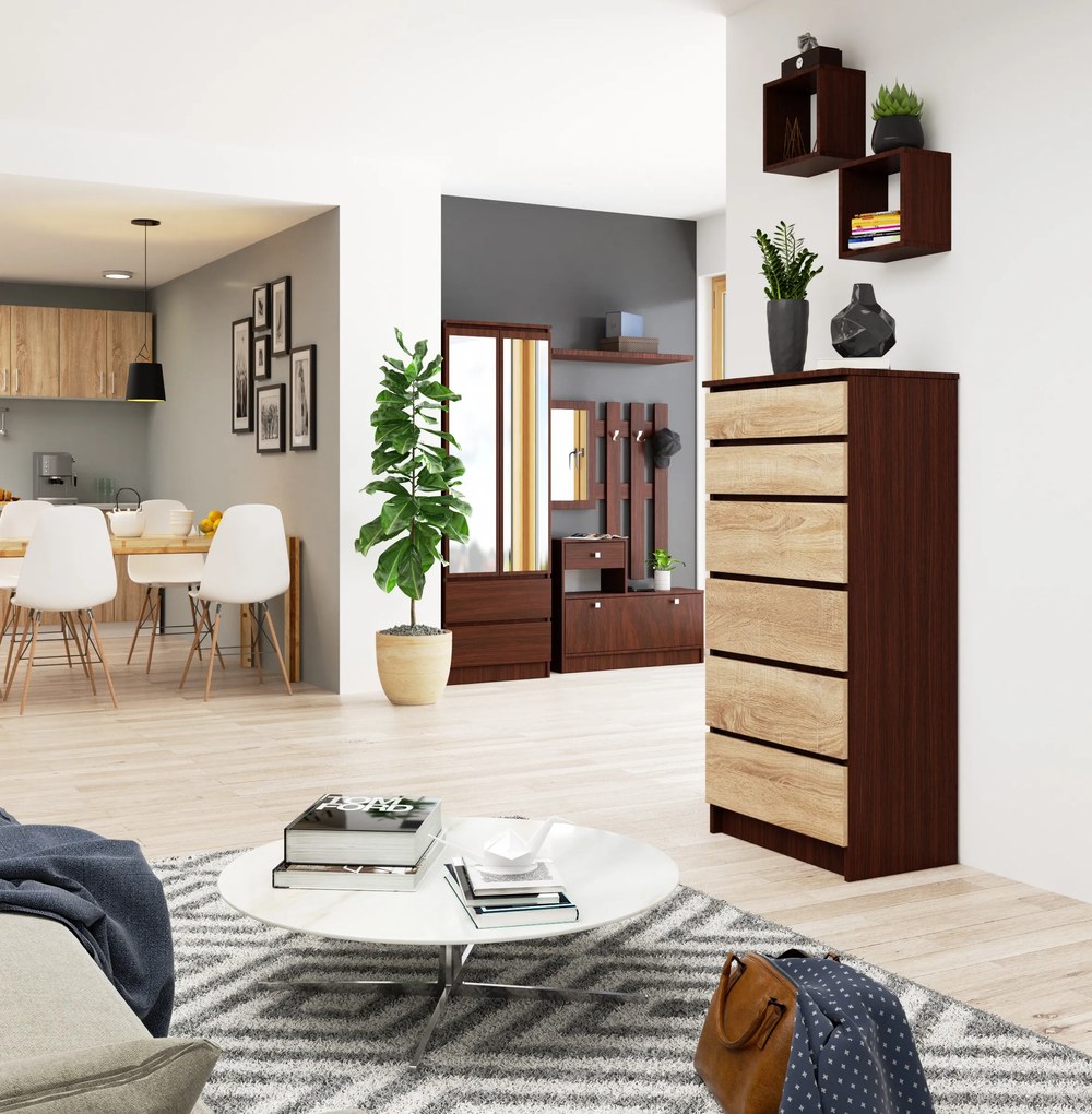 Comodă Kalista III (wenge + stejar sonoma). 1069047