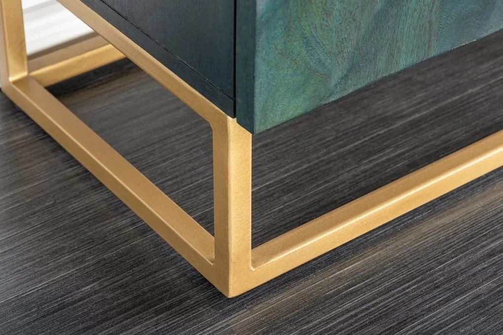 Comoda din lemn de mango Scorpion 180cm, turcoaz