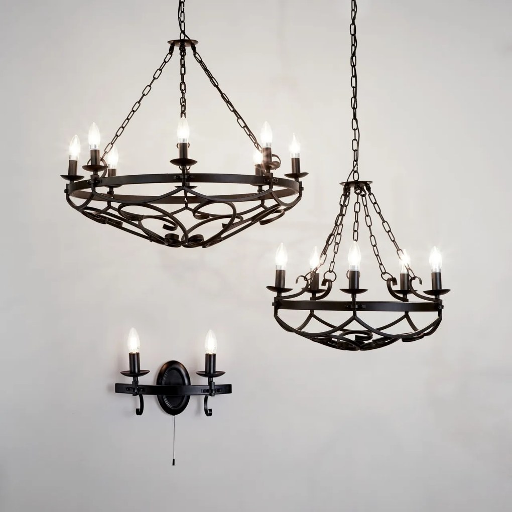 Candelabru design rustic Cartwheel III - 5lt 8905-5BK SRT