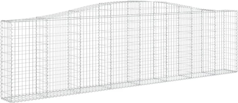 vidaXL Coș gabion arcuit 400x30x100/120 cm fier galvanizat