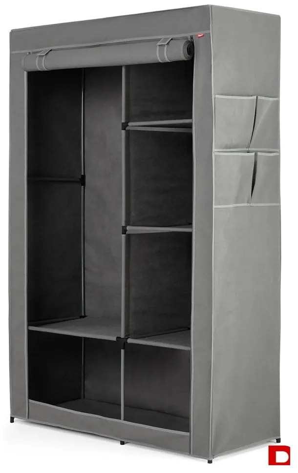 Șifonier gri din material textil 105x161 cm – Rayen