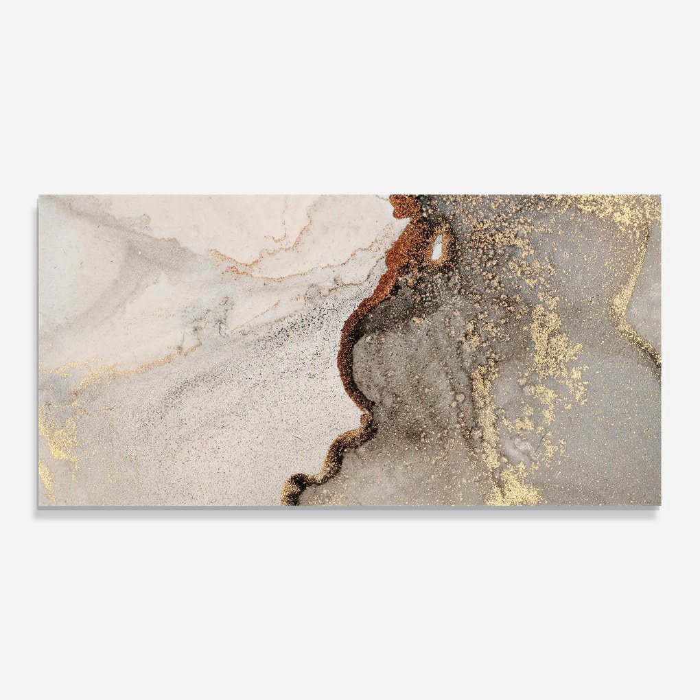 Panou Sticla Bucatarie, 60x150cm, Protectie aragaz, Antistropi, Termorezistent, Abstracte, Marble, Grey Gold Marble Gigapixel Art Scale 0_50x