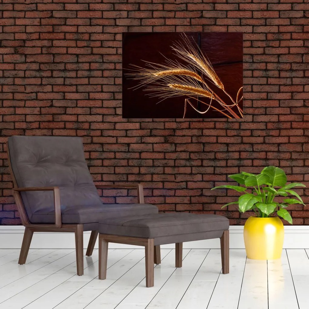 Tablou pe sticlă - Spic în prim plan (70x50 cm)