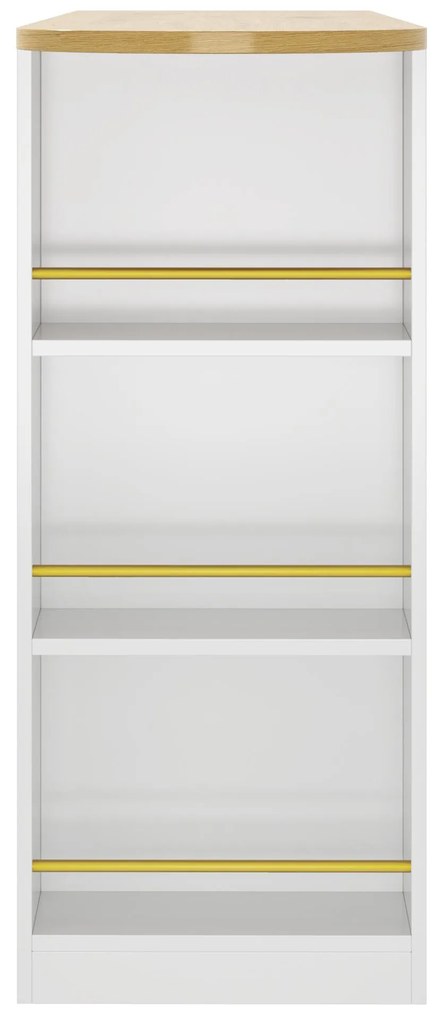 Masă de bar extensibilă cu spațiu de depozitare, Alb | Aosom Romania