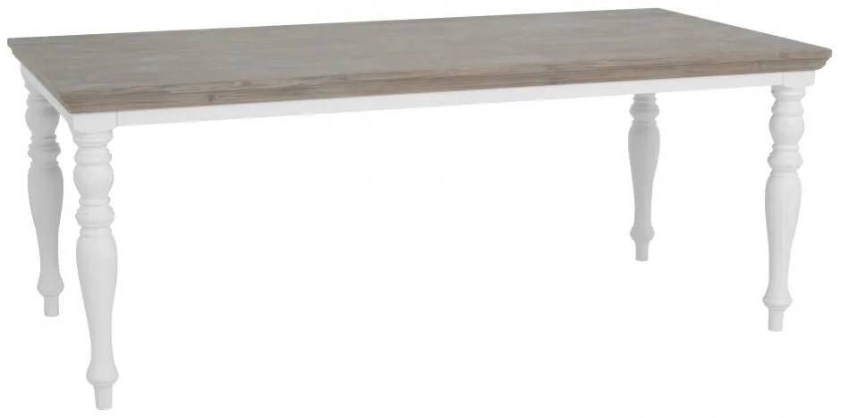 Masa dreptunghiulara din lemn de pin 180x90x78 cm maro/alb