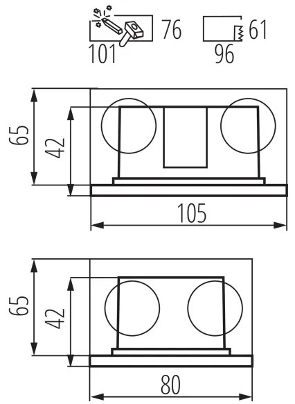 Corp de iluminat LED încastrat GLASI LED/3W/230V 4000K IP44 negru Kanlux 33695