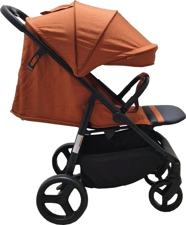 Carucior nou nascuti 2 in 1 BABY CARE™ PRO S 508, Cadru aluminiu, Spatar reglabil in 3 trepte, Husa picioare, Frana picior, Pliabil, Portocaliu Gold