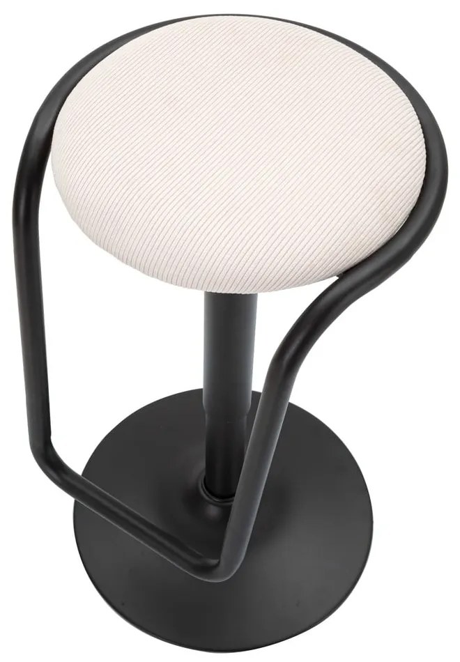 Scaun de bar alb/negru cu înălțime ajustabilă tapițat (înălțime șezut 61 cm) Destiny – Mauro Ferretti