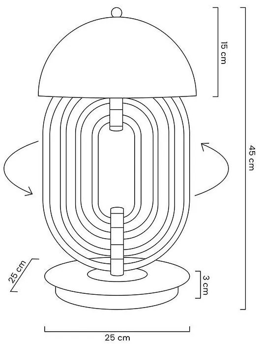 Veioza, Lampa decorativa BOTEGA alb/ auriu