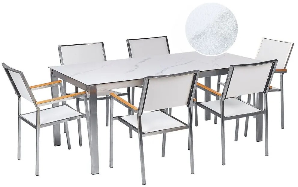 Set mobilier de grădină Cleopatra (Alb s mramorovým efektom). 1078488