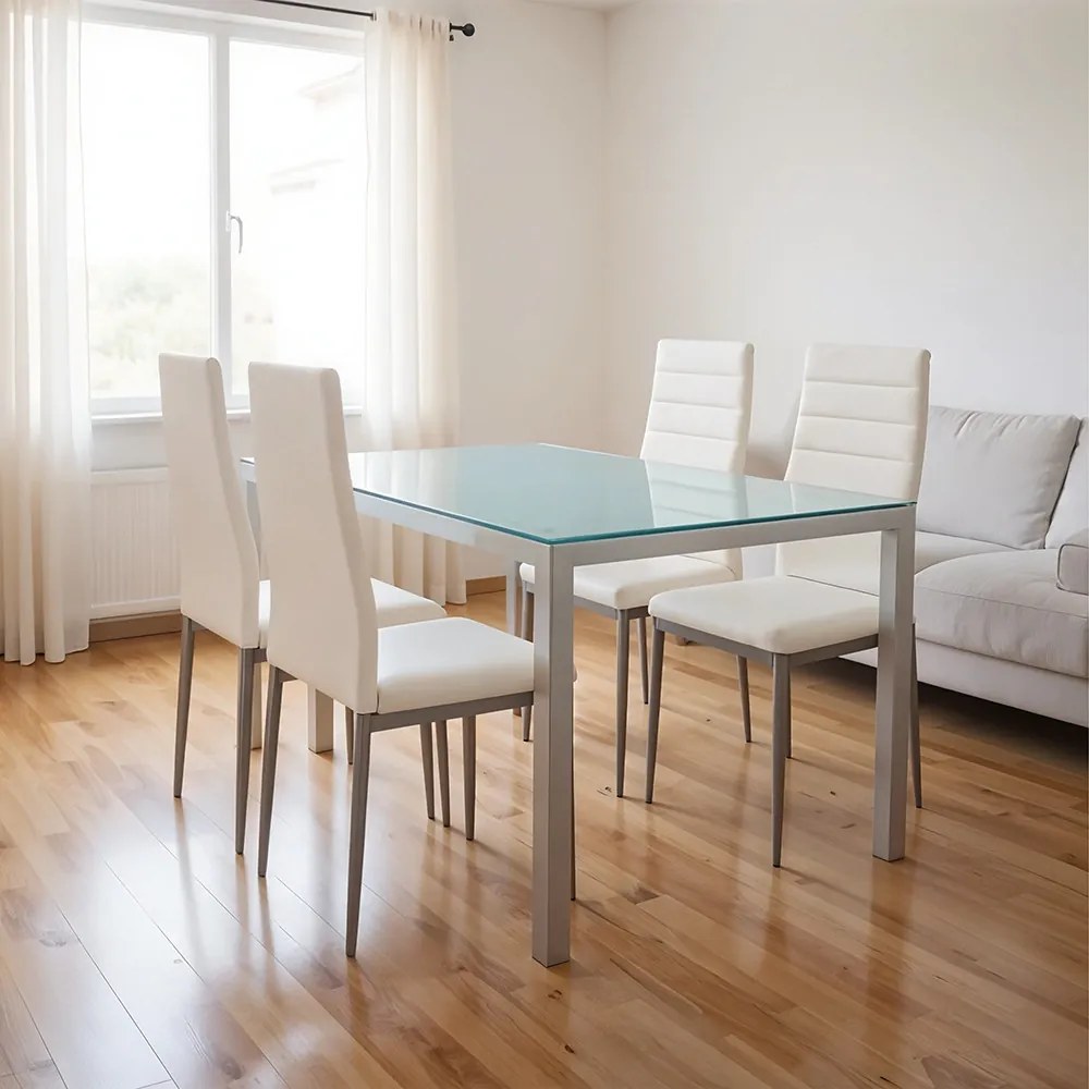 Midland 4+1 set de sufragerie alb-gri