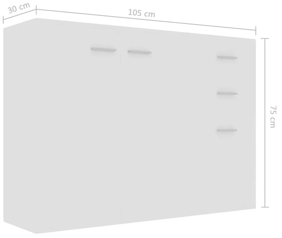 Servanta, alb, 105x30x75 cm, PAL 1, Alb