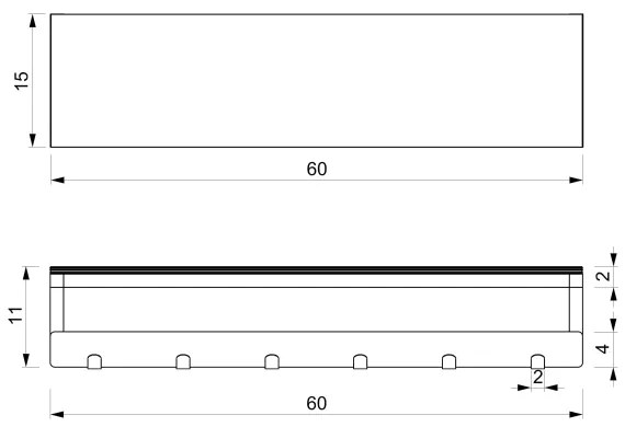 Suport de prosoape de perete cu raft 10x60 cm alb