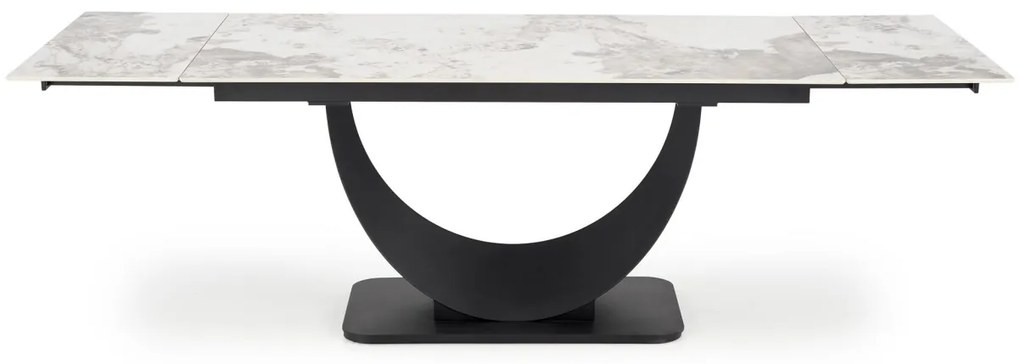 Masa extensibila Fernando marmura alba/negru L160-240 cm