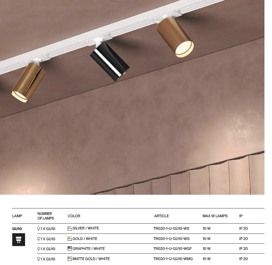 Spot, accesoriu pentru sinele monofazate Unity, Focus S argintiu, alb