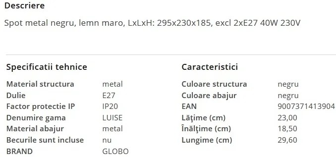 Aplica de perete/ tavan stil minimalist LUISE 2