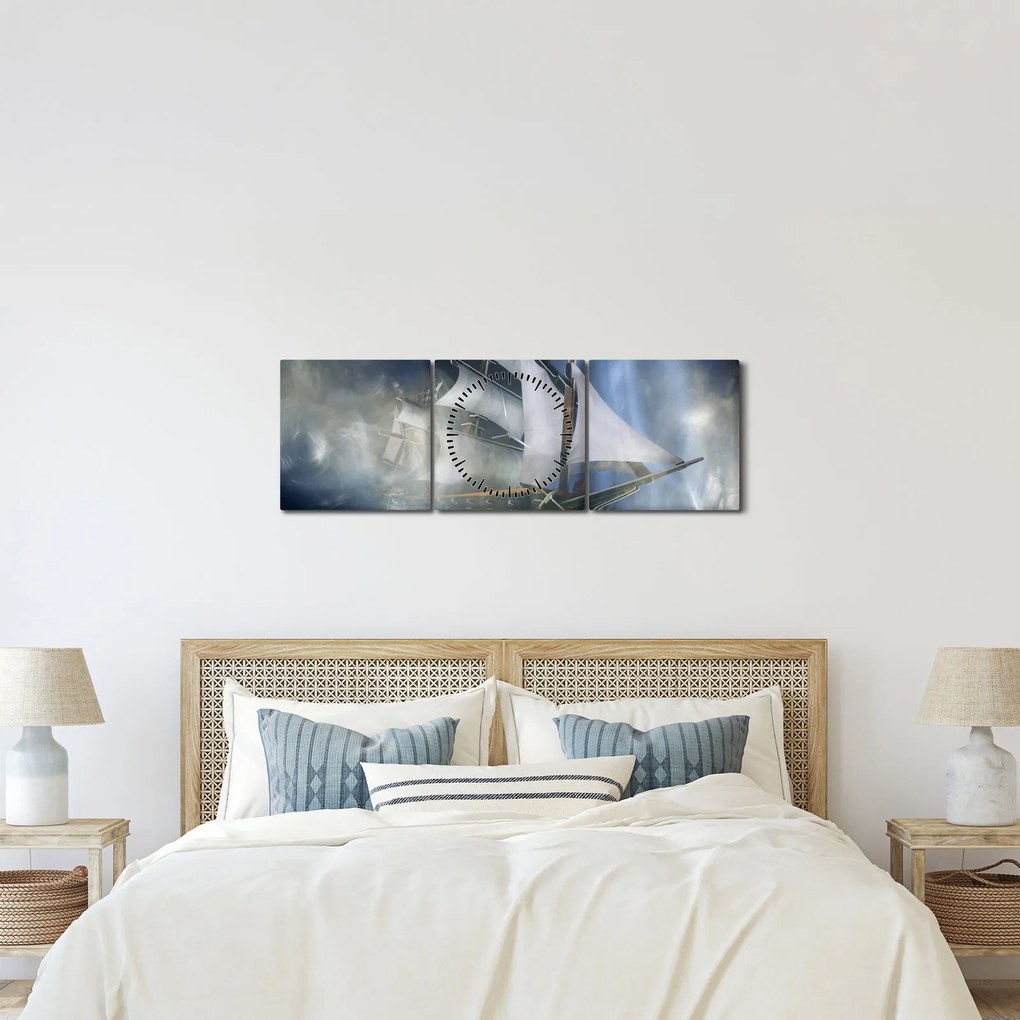 Tablou - Corabia fantomelor (cu ceas) (90x30 cm)