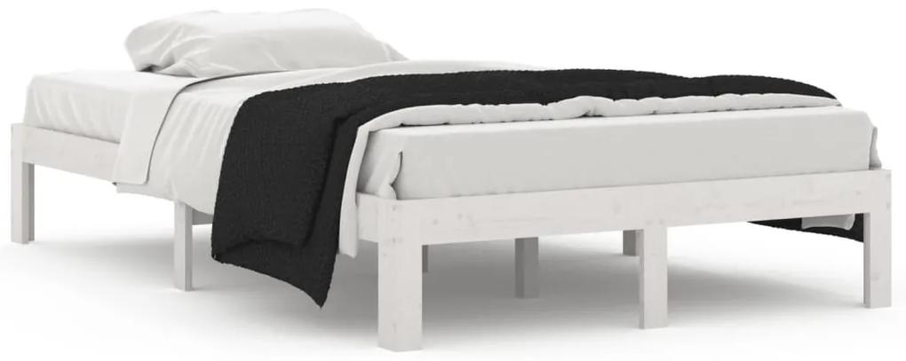 810361 vidaXL Cadru de pat, alb, 120x200 cm, lemn masiv de pin