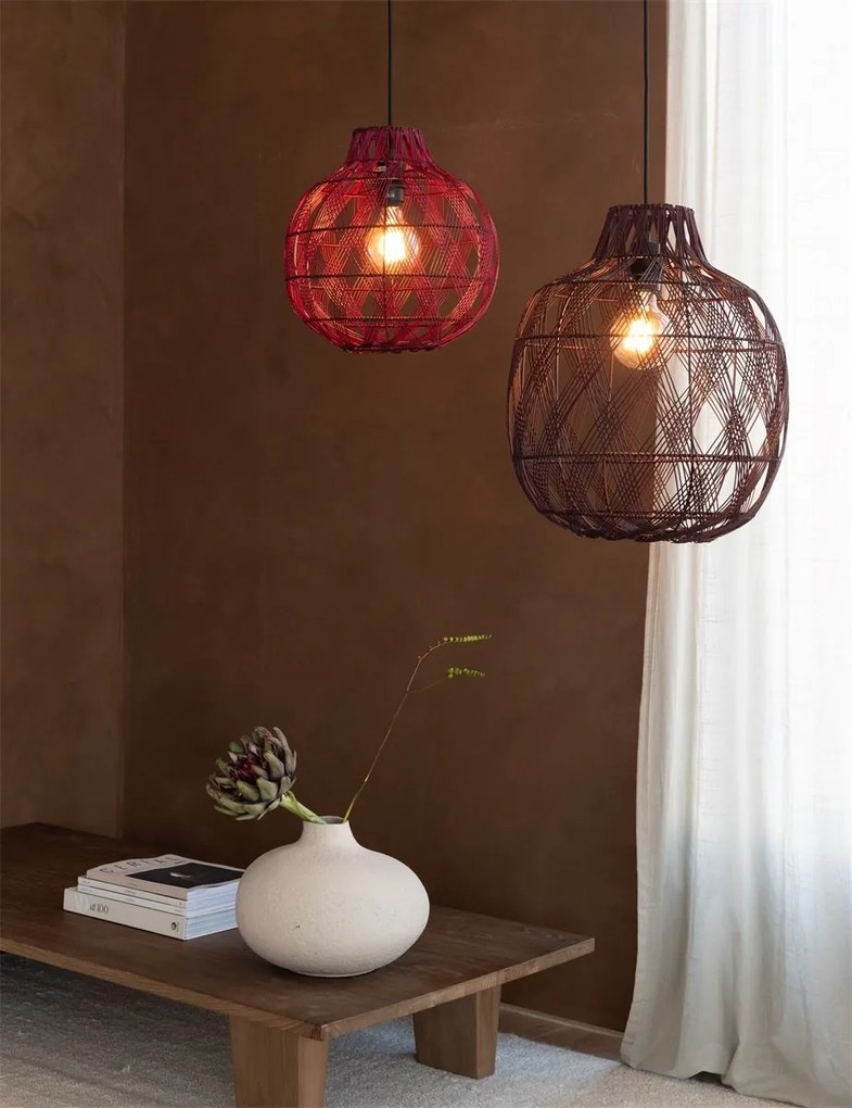 Lustra/Pendul Eco, Bambus, Mendoza visiniu, L