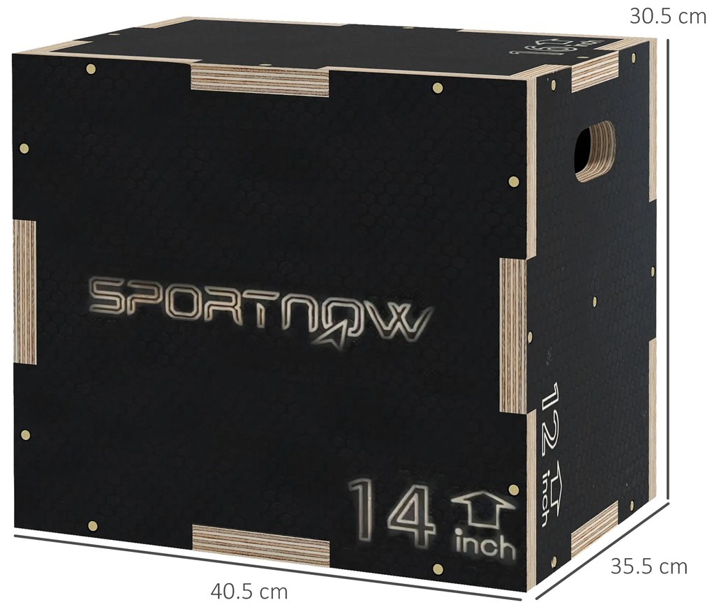 SPORTNOW Cutie Plyo 3în1 Lemn Antiderapant | Aosom Romania