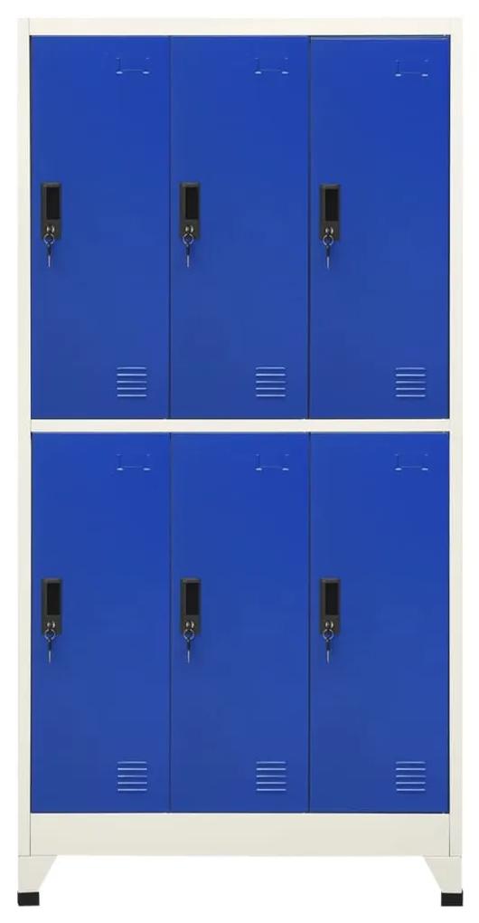 339802 vidaXL Fișet, gri și albastru, 90x45x180 cm, oțel