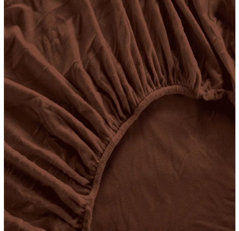 Cearsaf Cocolino microplus cu elastic SOFT BRONE 180x200 cm maro