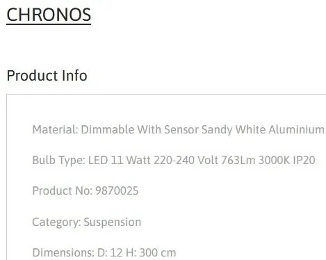 Pendul LED design minimalist CHRONOS alb
