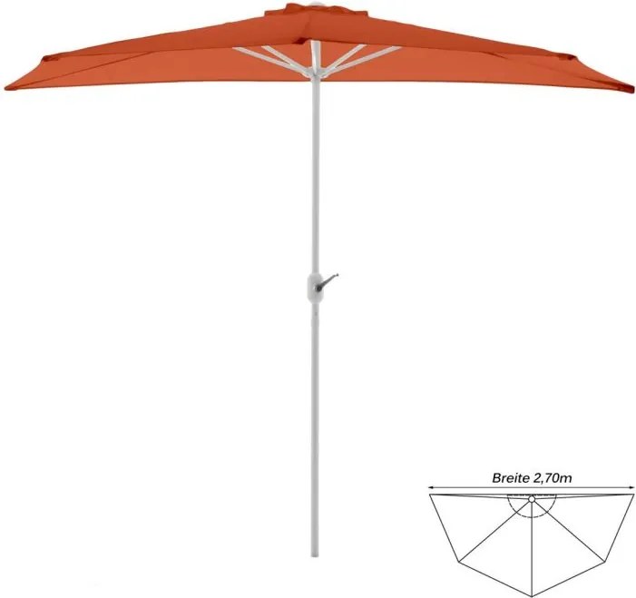 Umbrelă de grădină semicirculară - teracotă - 2,7 m