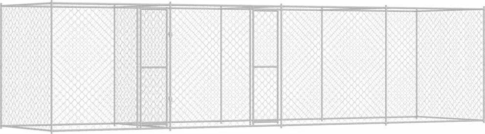 vidaXL Cușcă pentru câine Argintiu 600 x 200 x 200 cm Oțel Galvanizat