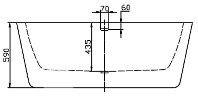 Cada baie freestanding 158 x 74 cm ovala Florida, Ava 1585x745 mm