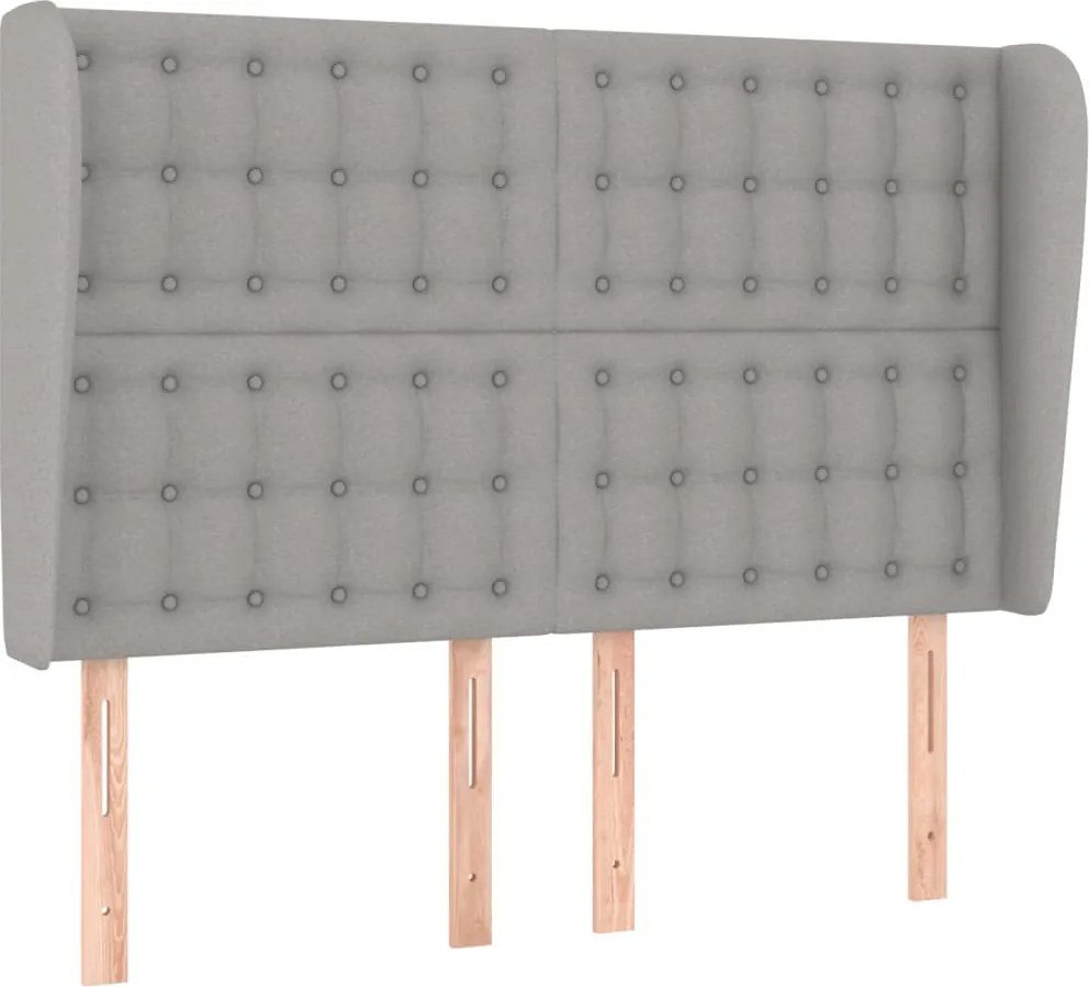 vidaXL Tăblie de pat cu aripioare gri deschis 147x23x118/128 cm textil