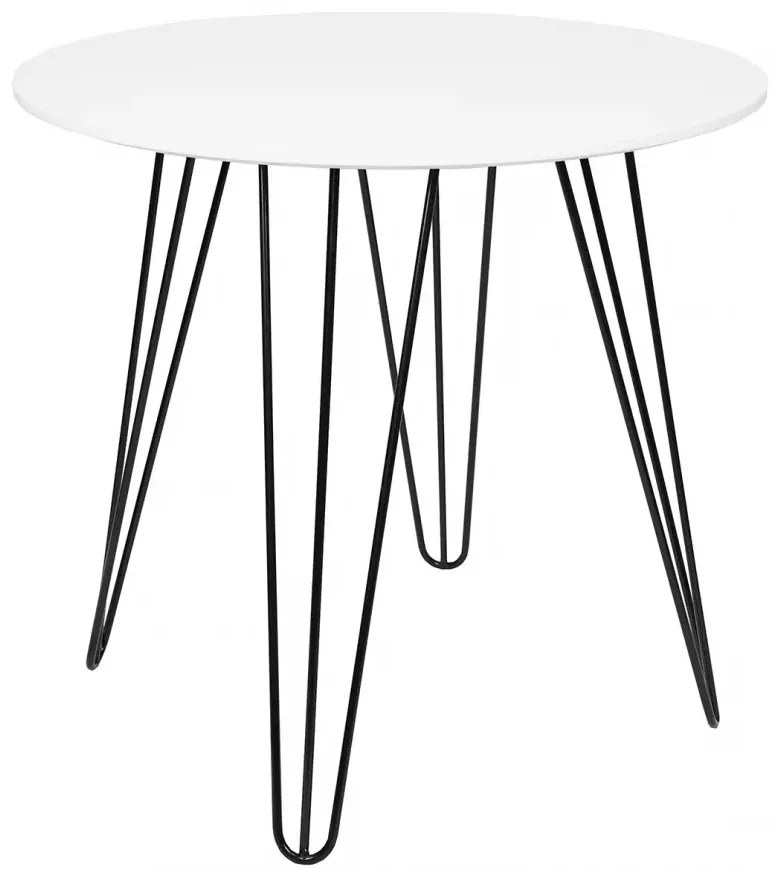 Masa rotunda de dining HARRY 100x100, albă