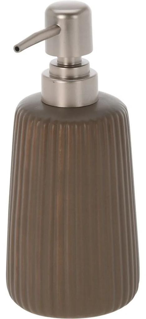 Dozator săpun lichid Stripes maro, 7 x 18 cm