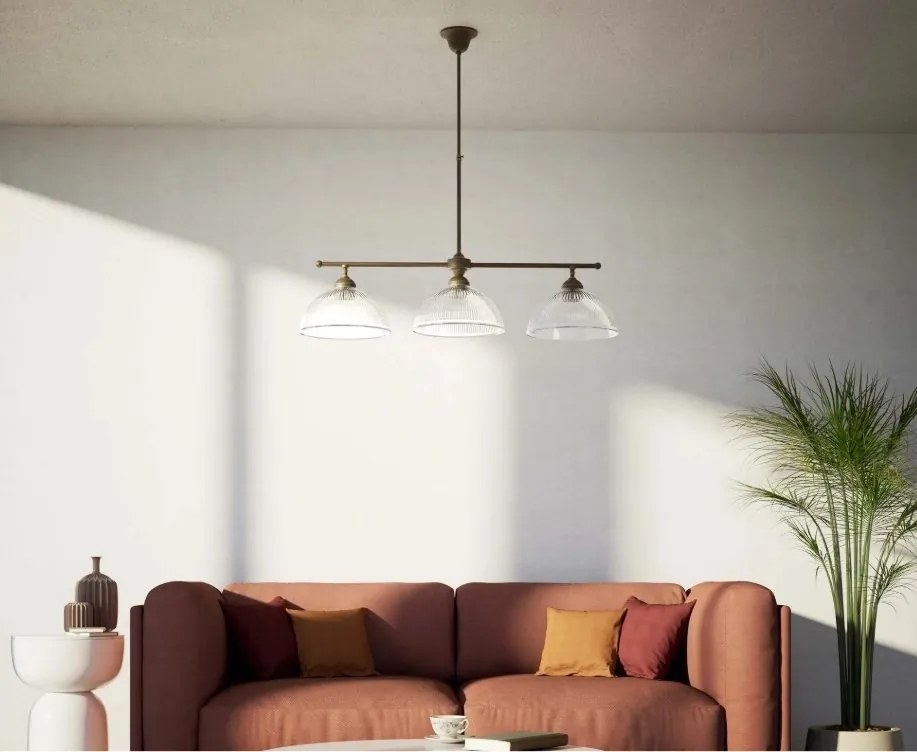 Candelabru stil neoclasic din alama si abajur ceramic Elide