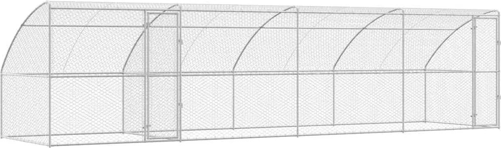 vidaXL Cușcă pentru câini 4 pcs Argintiu 8 x 2 x 2 m Oțel galvanizat