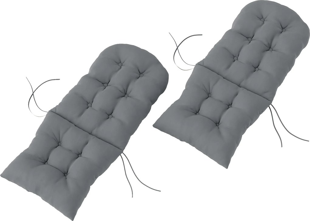 Outsunny Set de 2 perne pentru scaun Adirondack cu prinderi sigure, design capitonat moale și gros, gri | Aosom Romania