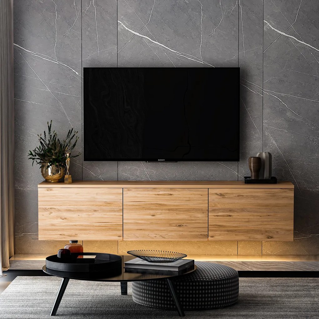 Masa TV Neon iluminat Atlantic Pine