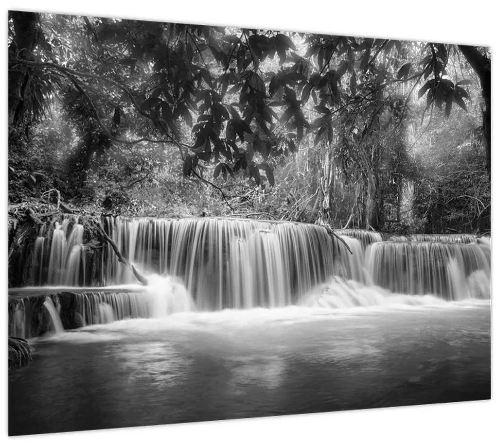 Tablou - Cascada alb-negru și alb (70x50 cm)