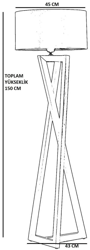 Lampadar haaus Macka, 60 W, Negru/Nuc, Height: 150 cm